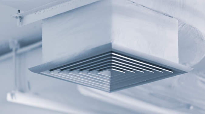 Air duct in the ceiling